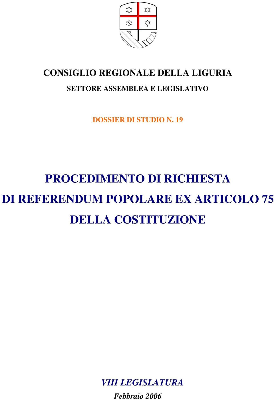 19 PROCEDIMENTO DI RICHIESTA DI REFERENDUM