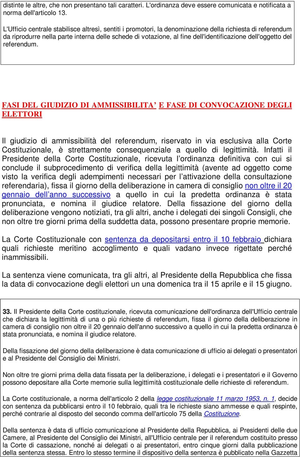 dell'oggetto del referendum.