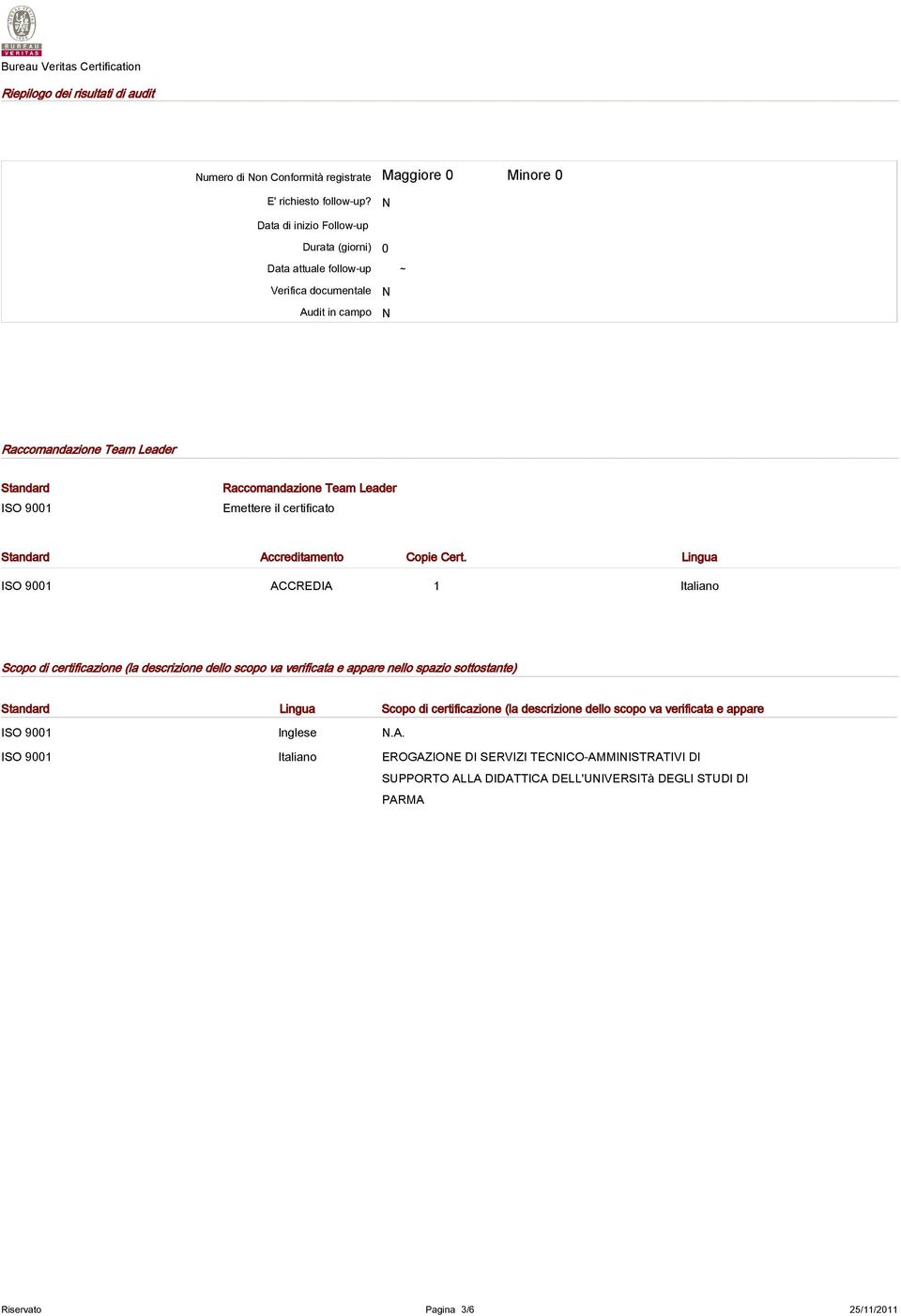 Emettere il certificato Standard Accreditamento Copie Cert.