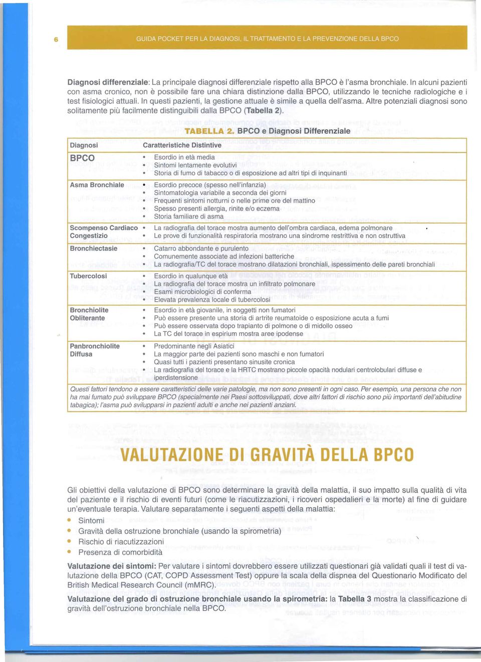 In questi pazienti, la gestione attuale è simile a quella dell'asma. Altre potenziali diagnosi sono solitamente più facilmente distinguibili dalla BPCO (Tabella 2). TABELLA 2.