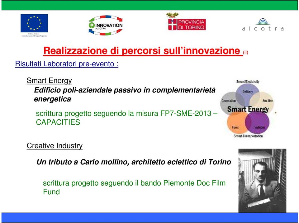 seguendo la misura FP7-SME-2013 CAPACITIES Creative Industry Un tributo a Carlo mollino,