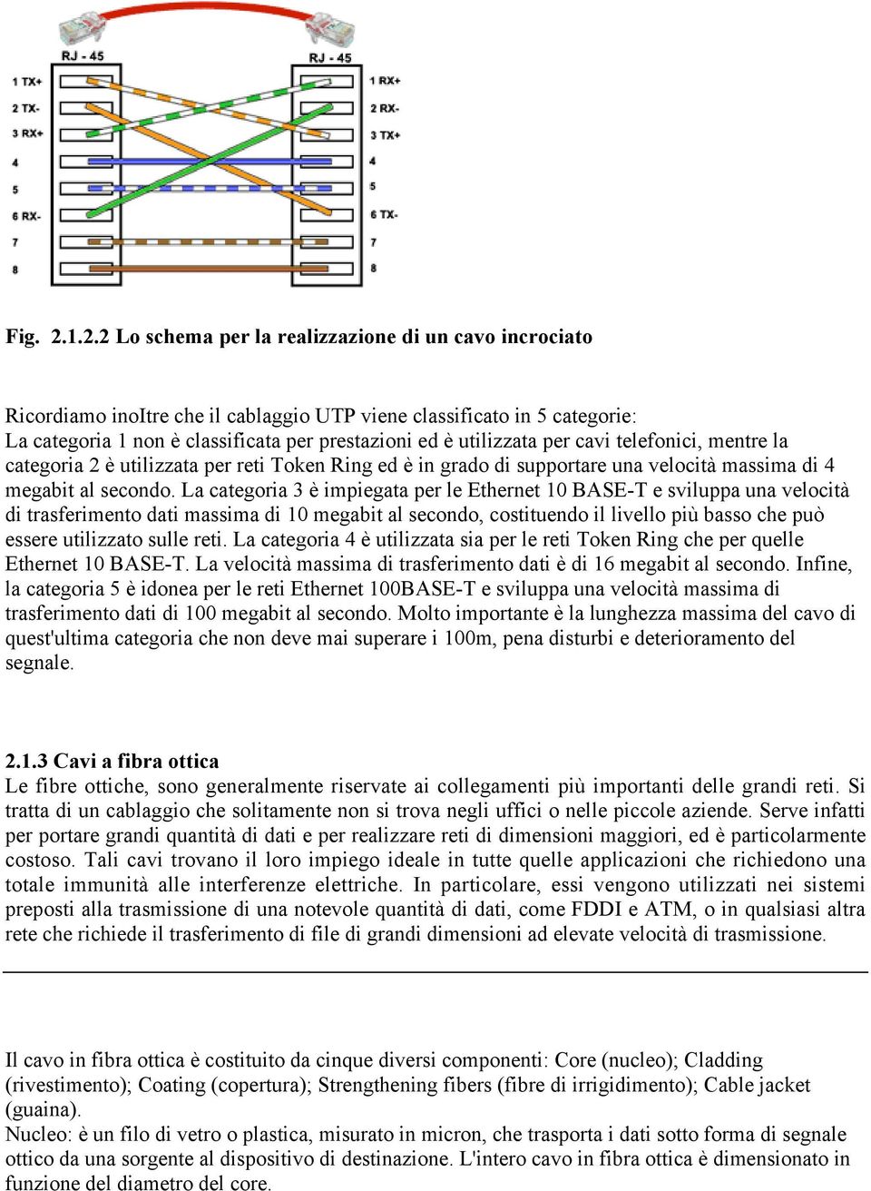 per cavi telefonici, mentre la categoria 2 è utilizzata per reti Token Ring ed è in grado di supportare una velocità massima di 4 megabit al secondo.