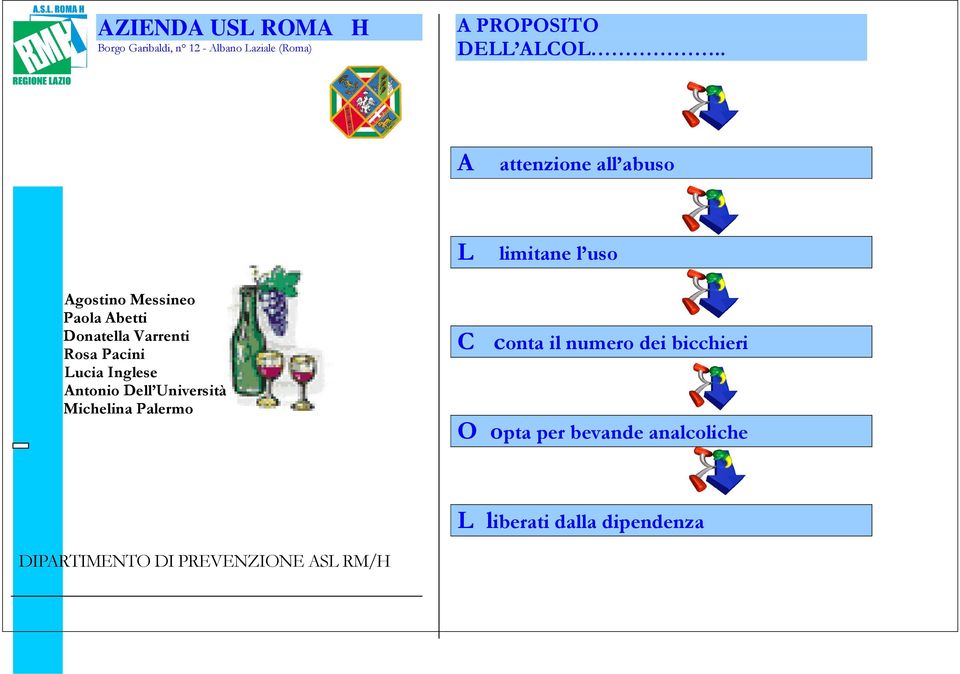 Rosa Pacini Lucia Inglese Antonio Dell Università Michelina Palermo C conta il numero dei