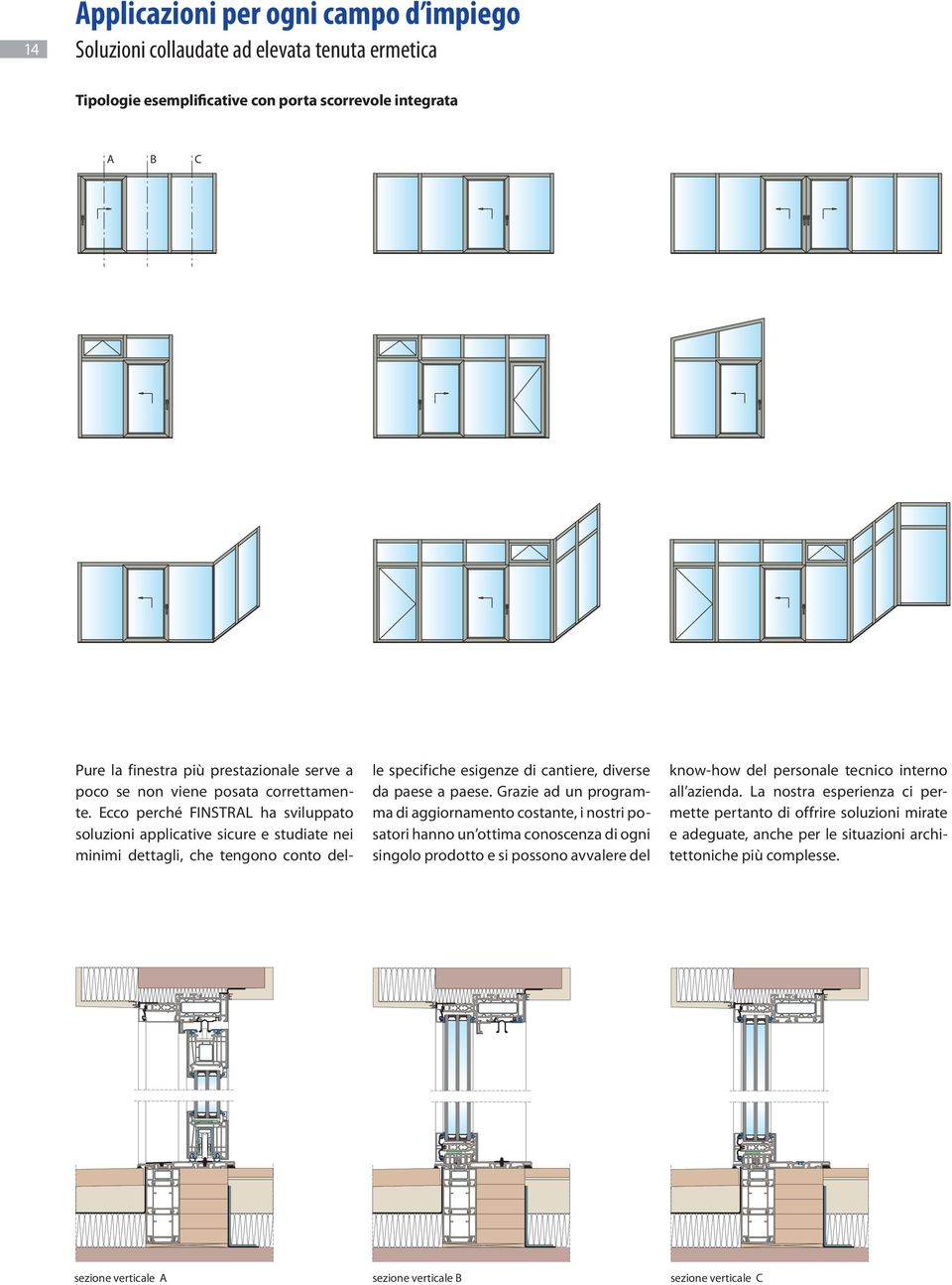 Ecco perché FINSTRAL ha sviluppato soluzioni applicative sicure e studiate nei minimi dettagli, che tengono conto delle specifiche esigenze di cantiere, diverse da paese a paese.