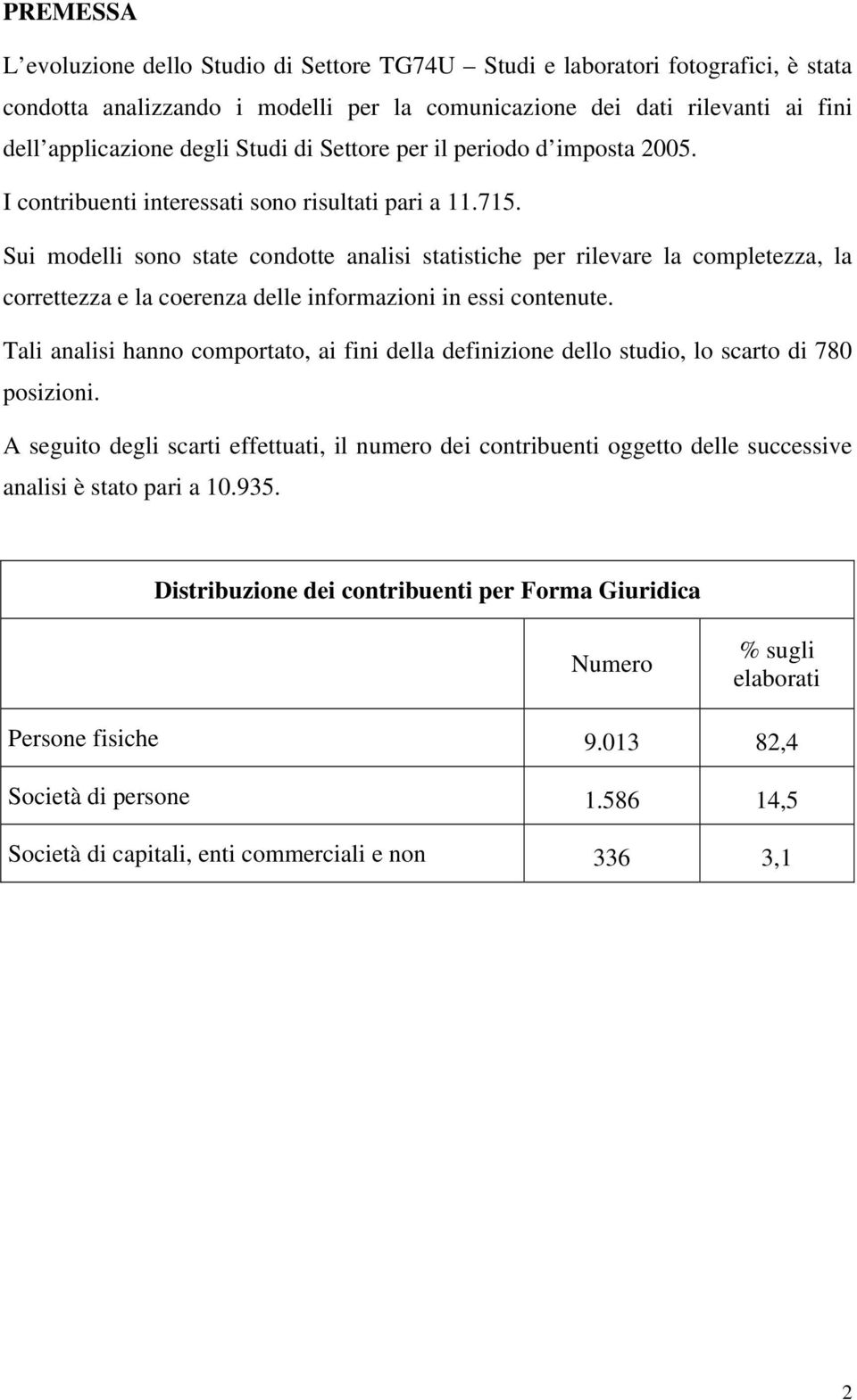 Sui modelli sono state condotte analisi statistiche per rilevare la completezza, la correttezza e la coerenza delle informazioni in essi contenute.