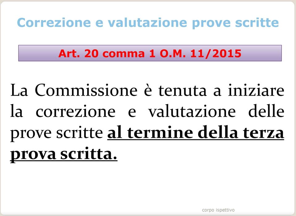 11/2015 La Commissione è tenuta a iniziare la