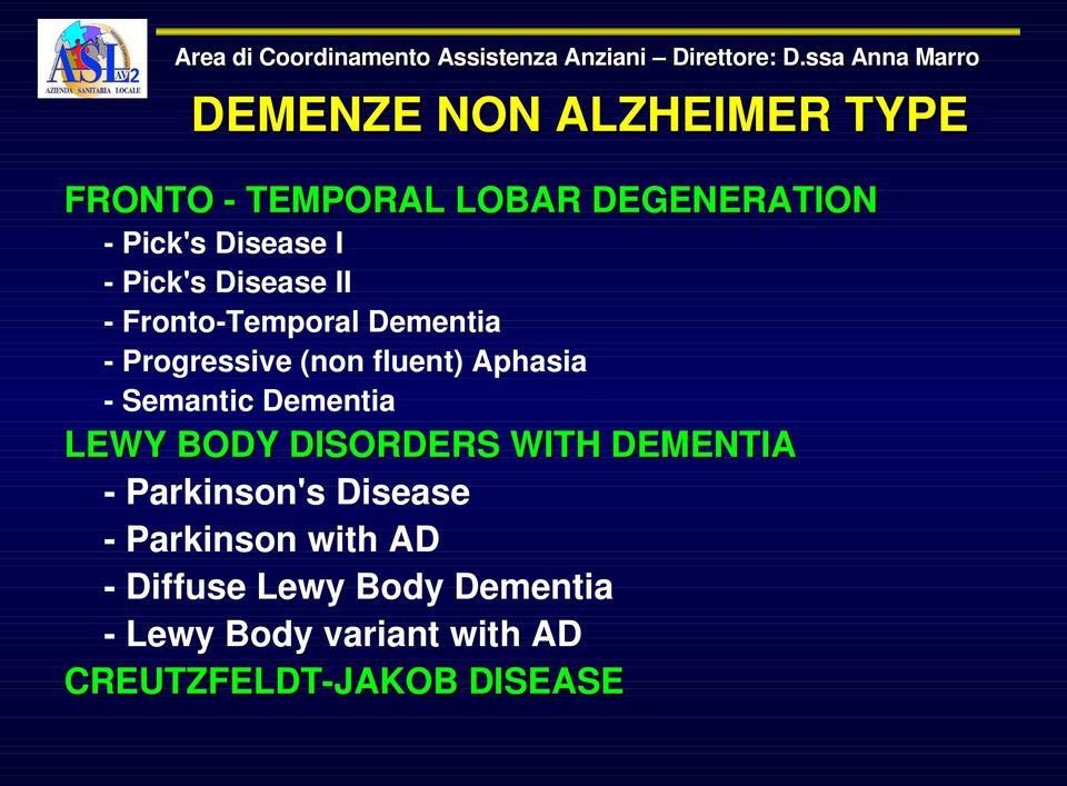 Pick'sDiseaseII Fronto TemporalDementia Progressive(nonfluent)Aphasia SemanticDementia