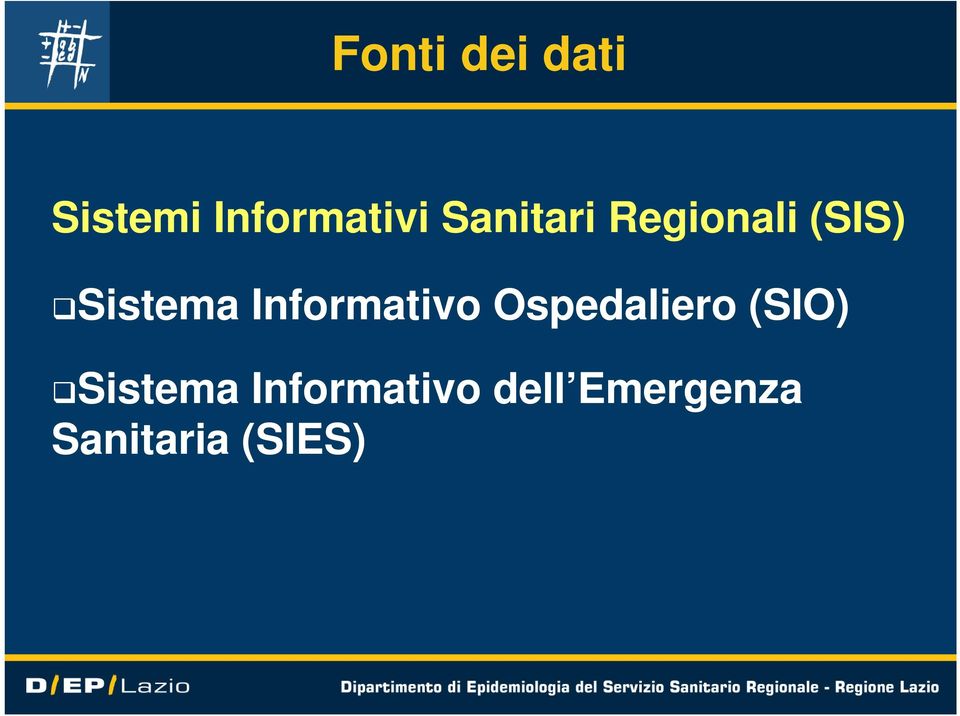 Informativo Ospedaliero (SIO) Sistema