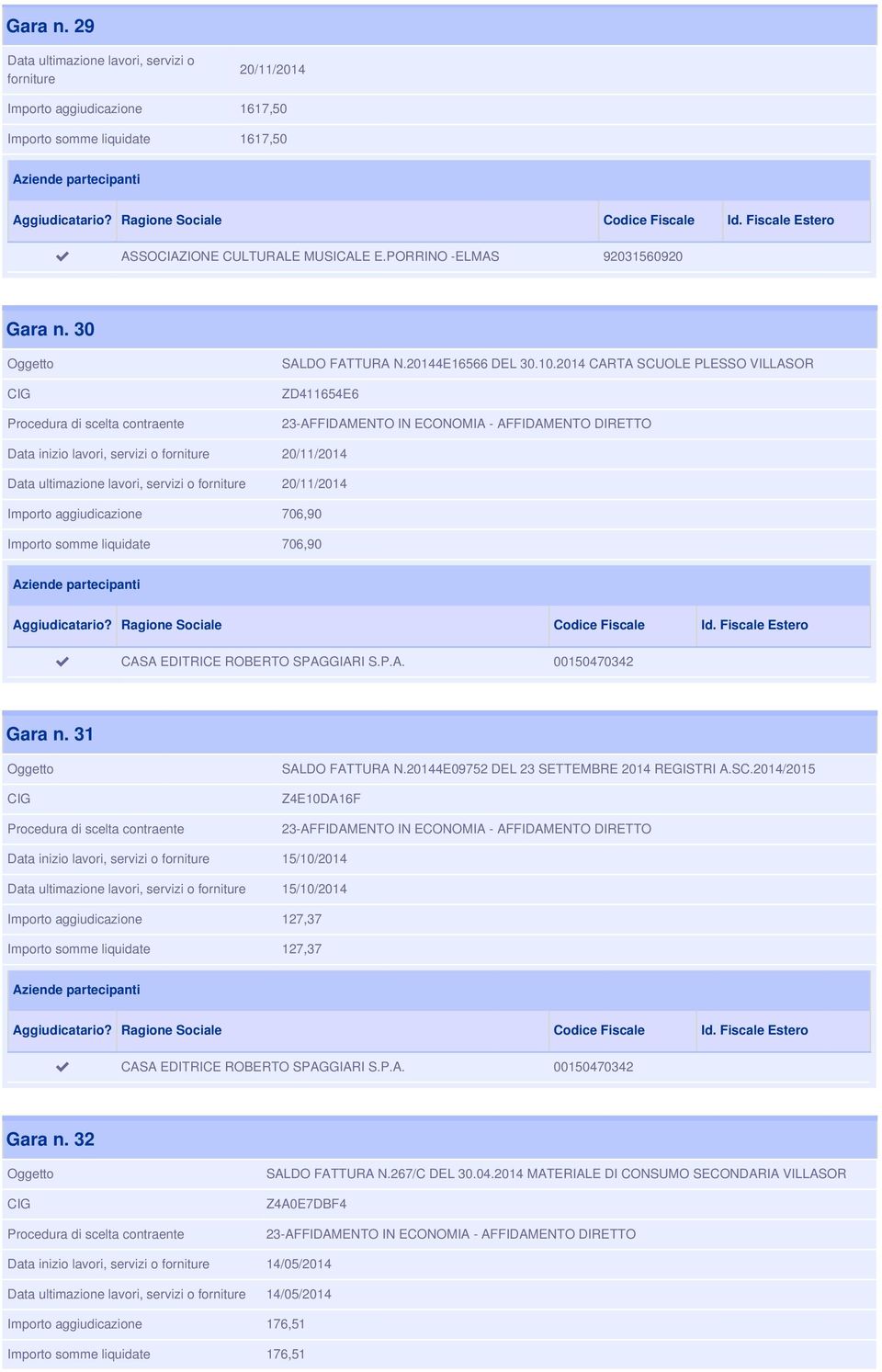 31 SALDO FATTURA N.20144E09752 DEL 23 SETTEMBRE 2014 REGISTRI A.SC.