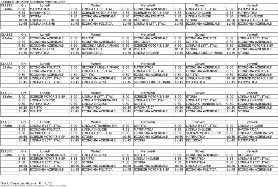 INGLESE 9:50 LINGUA INGLESE 10:50 LINGUA INSIEME 10:50 DIRITTO 10:50 RELIGIONE 10:50 STORIA 10:50 LINGUA E LETT. ITALI 11:45 LINGUA INSIEME 11:45 ECONOMIA POLITICA 11:45 LINGUA E LETT.