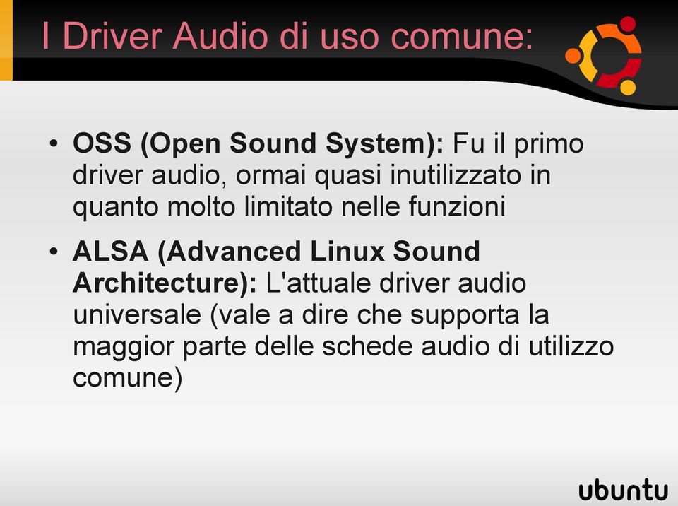 ALSA (Advanced Linux Sound Architecture): L'attuale driver audio universale
