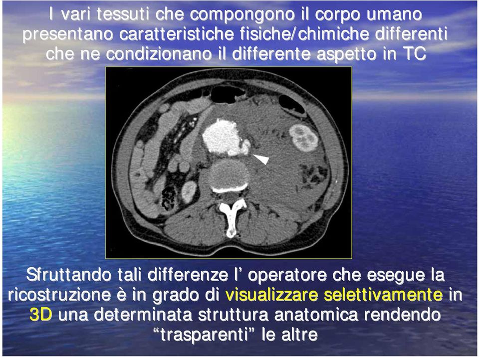 Sfruttando tali differenze l l operatore che esegue la ricostruzione è in grado di