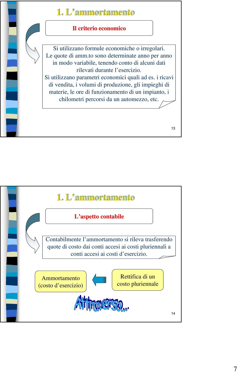 i ricavi di vendita, i volumi di produzione, gli impieghi di materie, le ore di funzionamento di un impianto, i chilometri percorsi da un automezzo, etc.