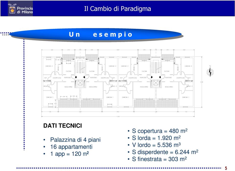 copertura = 480 m 2 S lorda = 1.920 m 2 V lordo = 5.