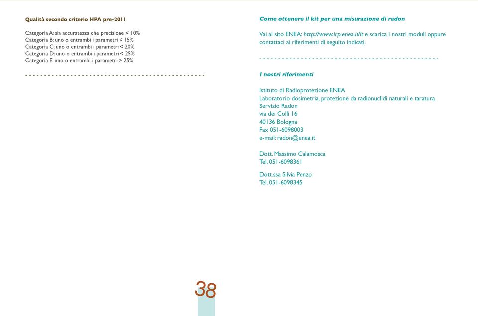misurazione di radon Vai al sito ENE: http://www.irp.enea.it/it e scarica i nostri moduli oppure contattaci ai riferimenti di seguito indicati.