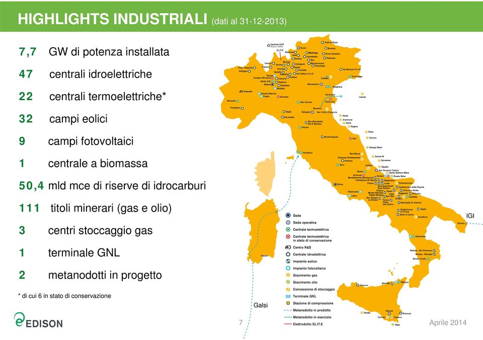 biomassa 50,4 mld mce di riserve di idrocarburi 111 titoli minerari (gas e olio) 3 centri