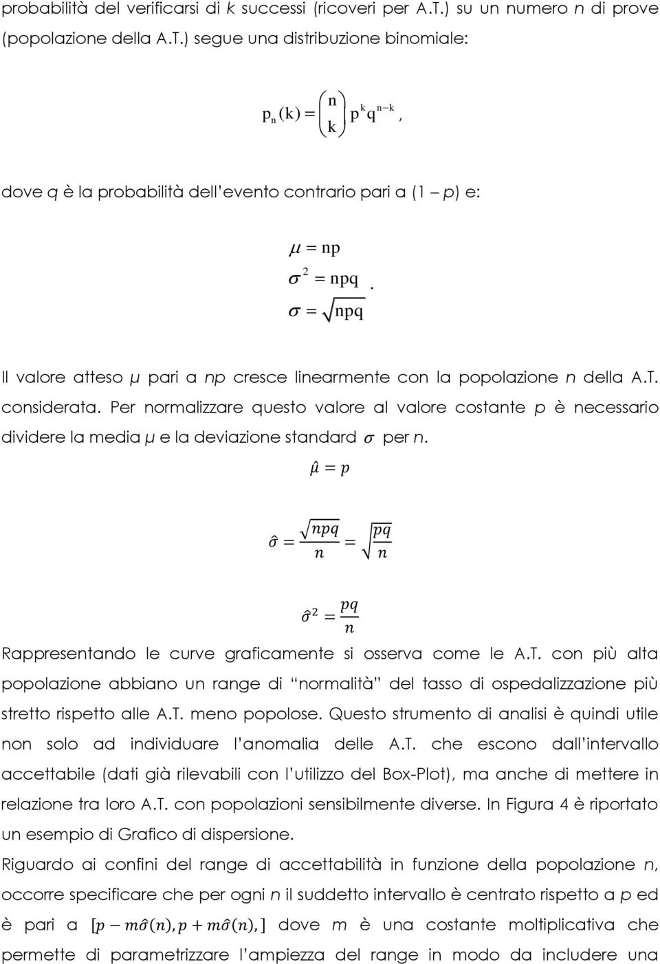 Rappresentando le curve grafcamente s osserva come le A.T. con pù alta popolazone abbano un range d normaltà del tasso d ospedalzzazone pù stretto rspetto alle A.T. meno popolose.