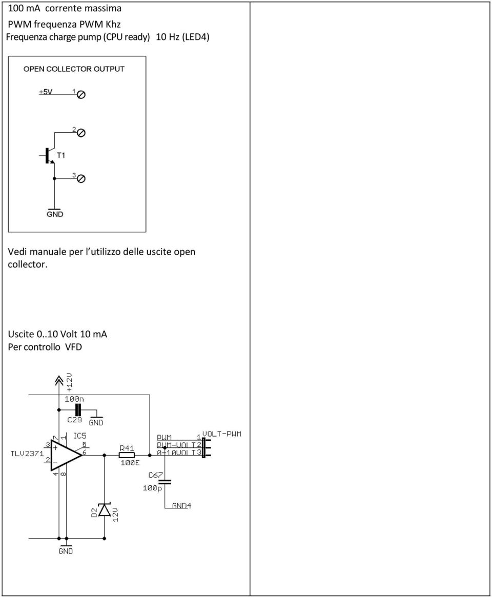 Vedi manuale per l utilizzo delle uscite open