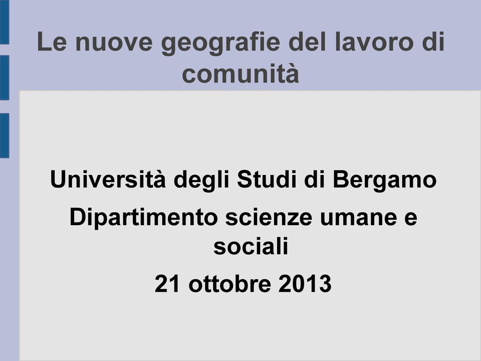 Studi di Bergamo Dipartimento