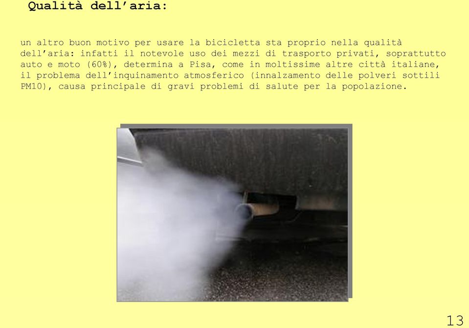 determina a Pisa, come in moltissime altre città italiane, il problema dell inquinamento