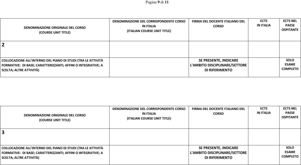 CORRISPONDENTE NEL 2 DENOMINAZIONE 