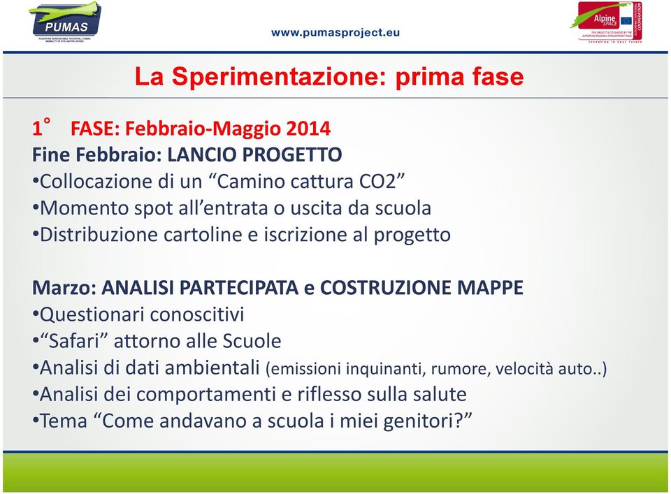 PARTECIPATA e COSTRUZIONE MAPPE Questionari conoscitivi Safari attorno alle Scuole Analisi di dati ambientali (emissioni