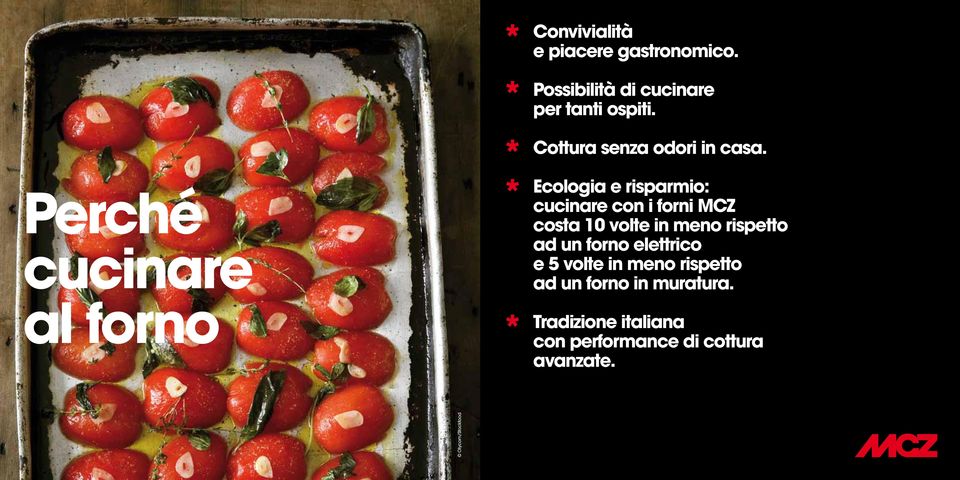 Ecologia e risparmio: cucinare con i forni MCZ costa 0 volte in meno rispetto ad un forno