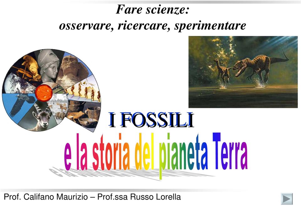 FOSSILI I FOSSILI Prof.