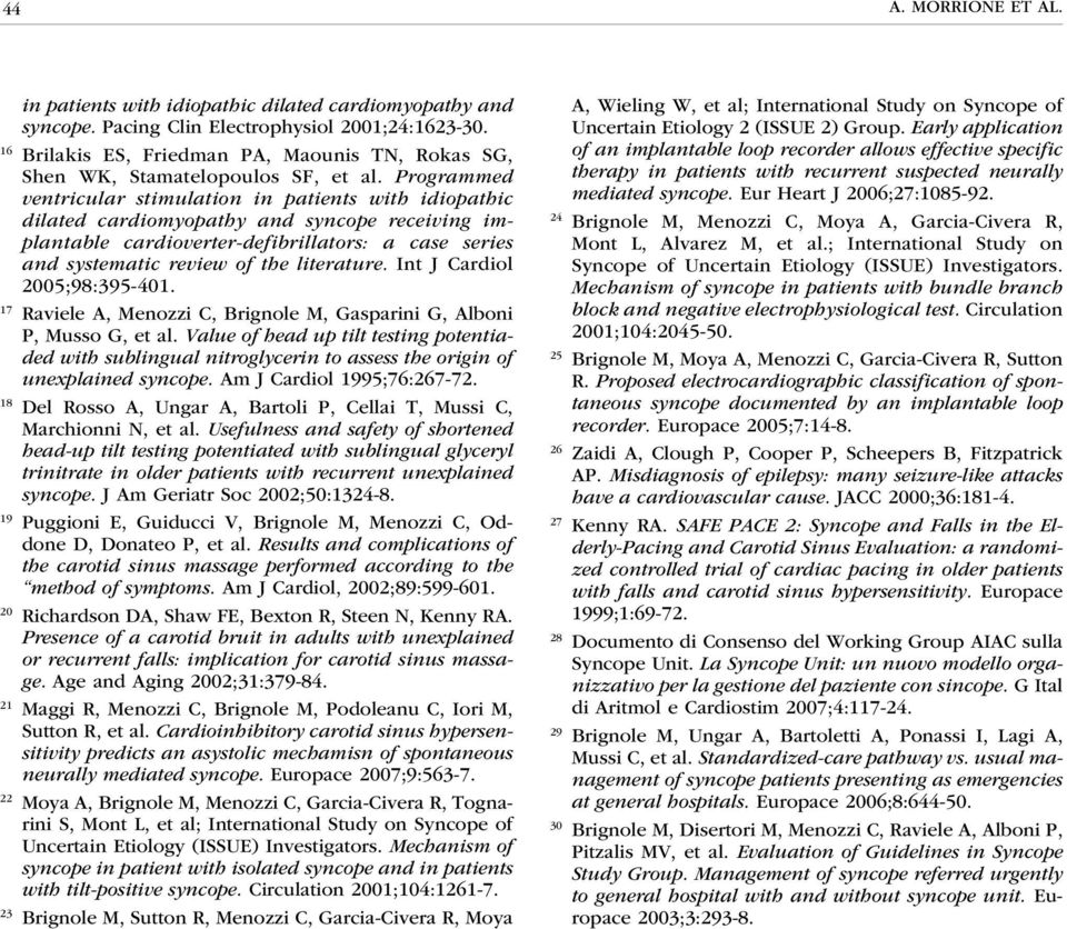 Programmed ventricular stimulation in patients with idiopathic dilated cardiomyopathy and syncope receiving implantable cardioverter-defibrillators: a case series and systematic review of the