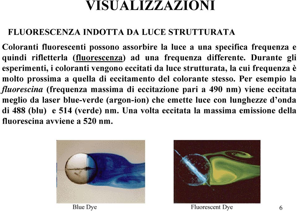 Durante gli esperimenti, i coloranti vengono eccitati da luce strutturata, la cui frequenza è molto prossima a quella di eccitamento del colorante stesso.