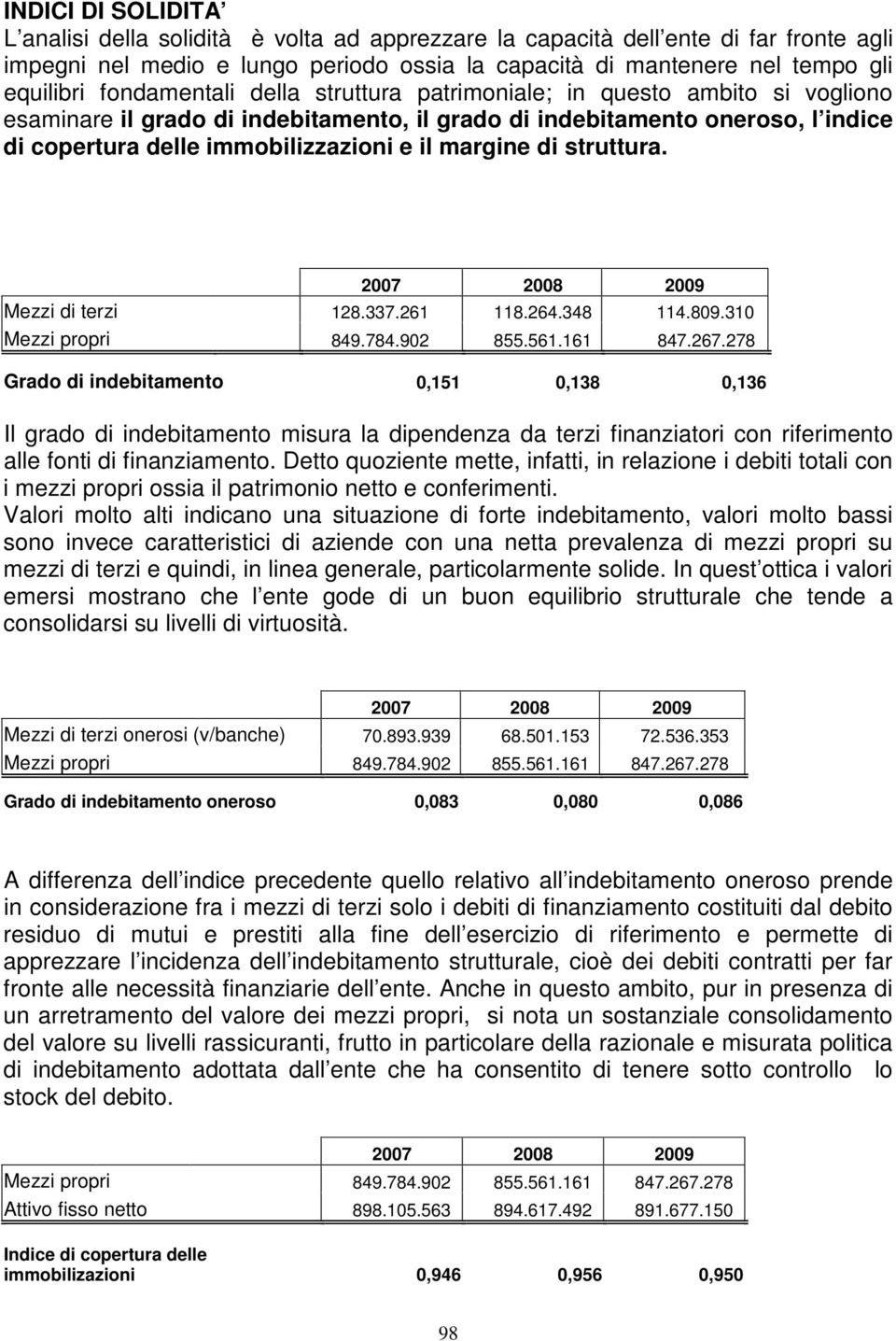 margine di struttura. Mezzi di terzi 128.337.261 118.264.348 114.809.