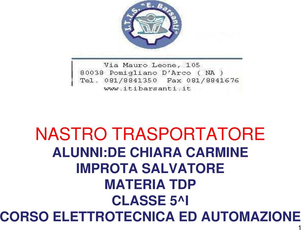 SALVATORE MATERIA TDP CLASSE