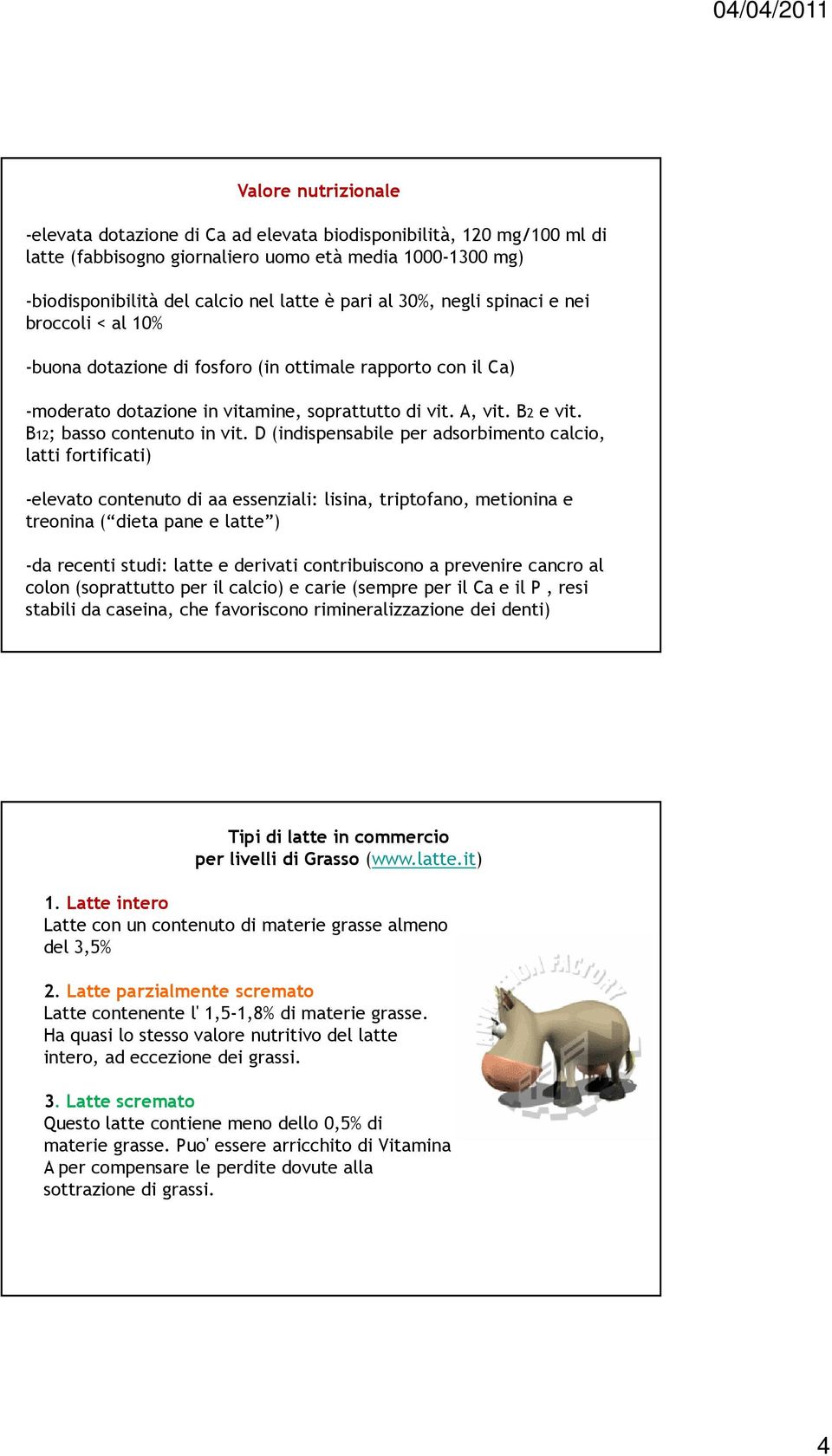 B12; basso contenuto in vit.