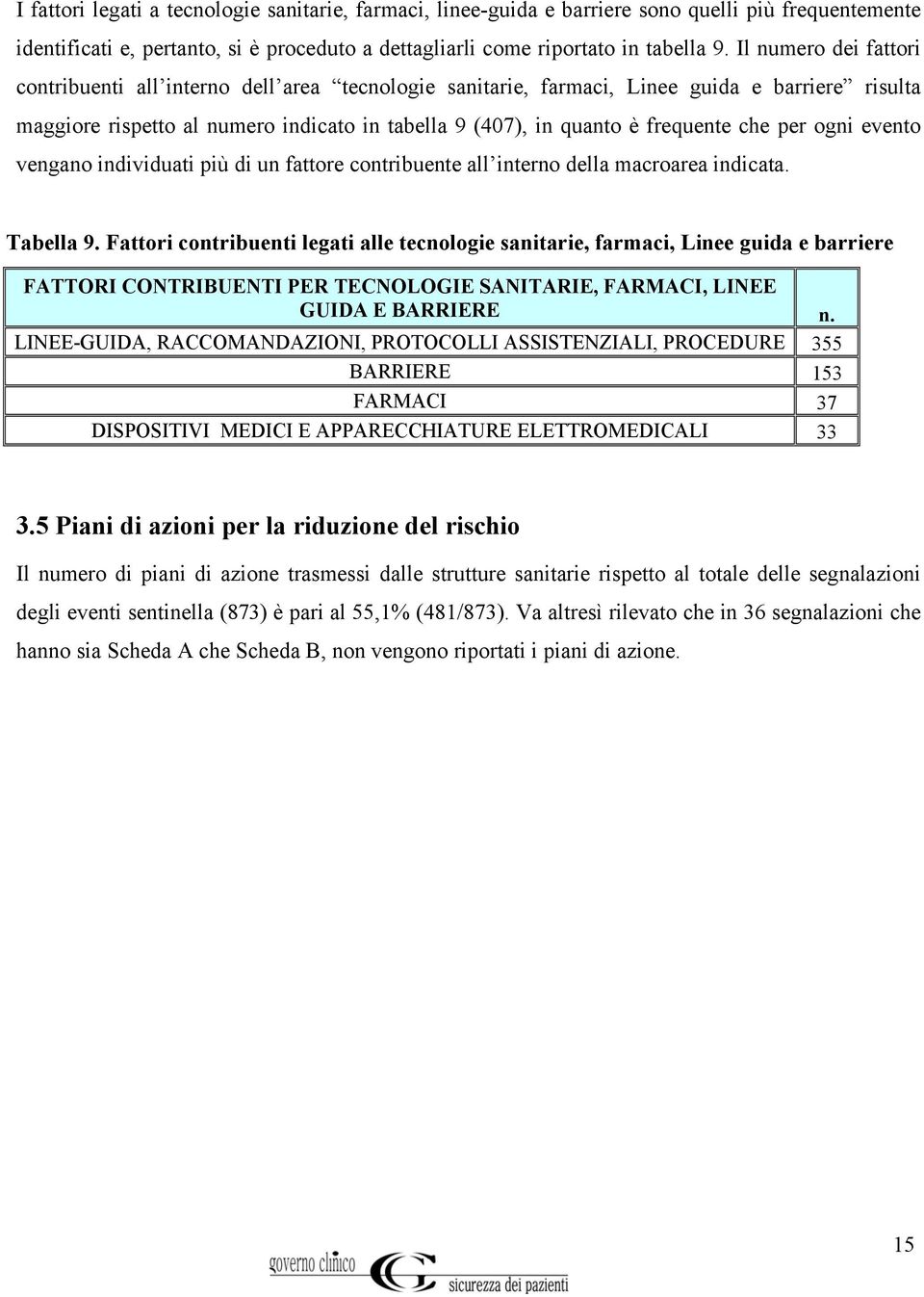 che per ogni evento vengano individuati più di un fattore contribuente all interno della macroarea indicata. Tabella 9.