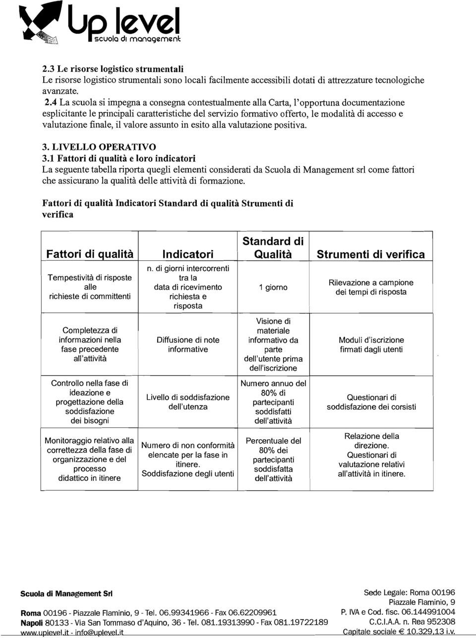 valutazione finale, il valore assunto in esito alla valutazione positiva. 3. LIVELLO OPERATIVO 3.