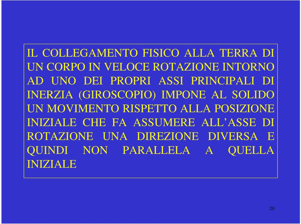 UN MOVIMENTO RISPETTO ALLA POSIZIONE INIZIALE CHE FA ASSUMERE ALL ASSE DI