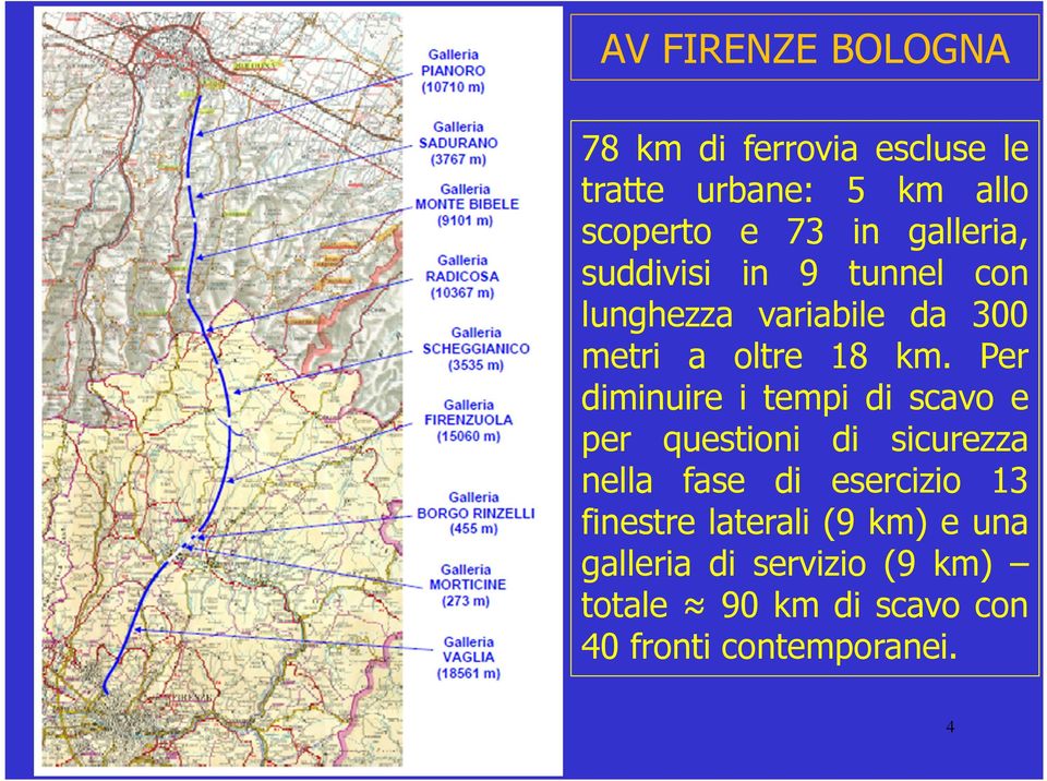 Per diminuire i tempi di scavo e per questioni di sicurezza nella fase di esercizio 13