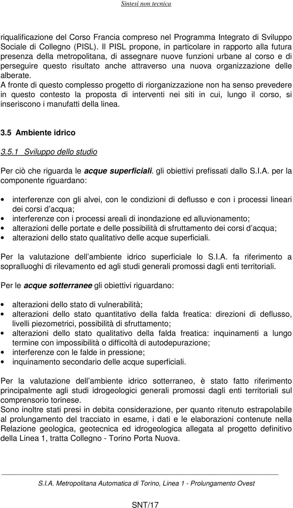 organizzazione delle alberate.