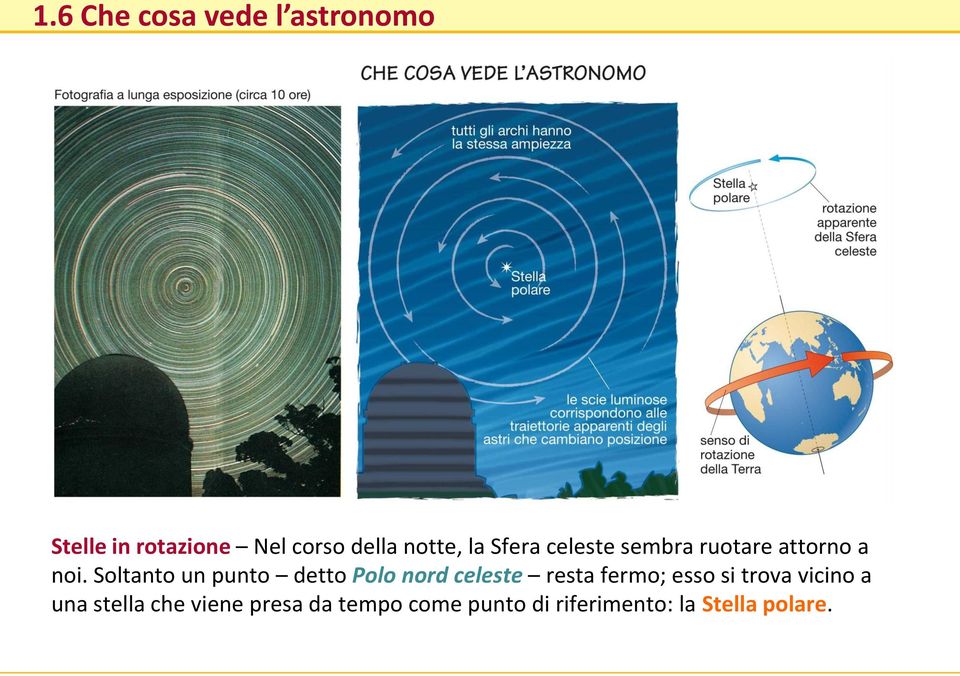 Soltanto un punto detto Polo nord celeste resta fermo; esso si trova