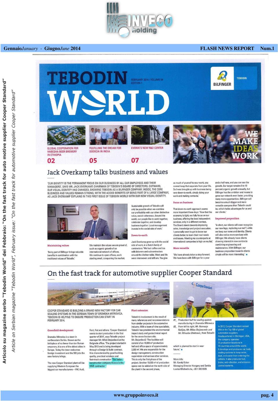Article on Serbian magazine Tebodin World, February issue: