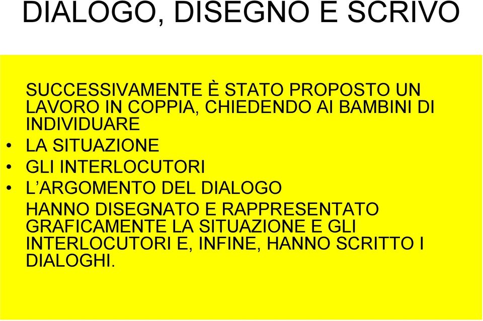 INTERLOCUTORI L ARGOMENTO DEL DIALOGO HANNO DISEGNATO E RAPPRESENTATO