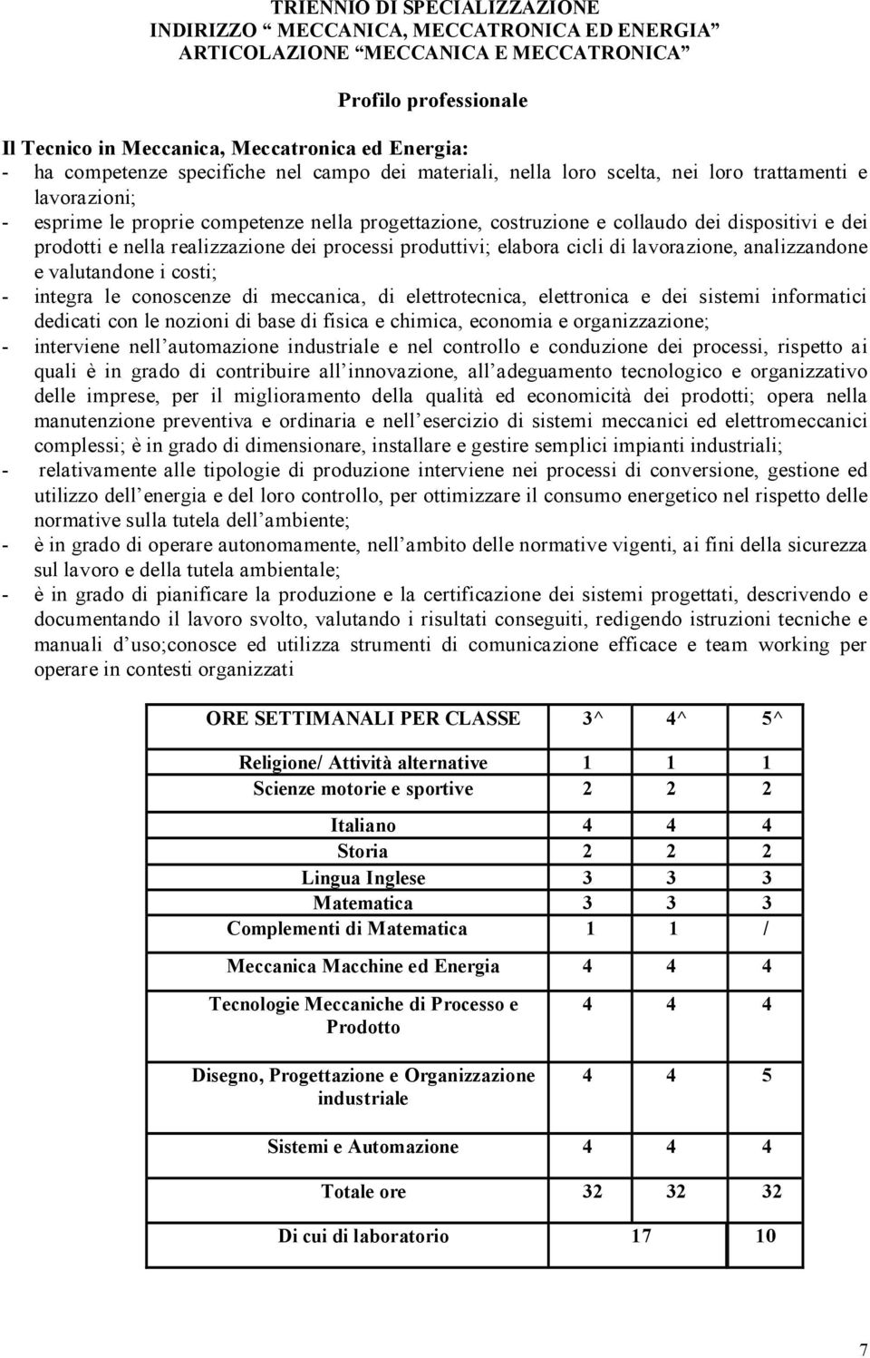 prodotti e nella realizzazione dei processi produttivi; elabora cicli di lavorazione, analizzandone e valutandone i costi; - integra le conoscenze di meccanica, di elettrotecnica, elettronica e dei