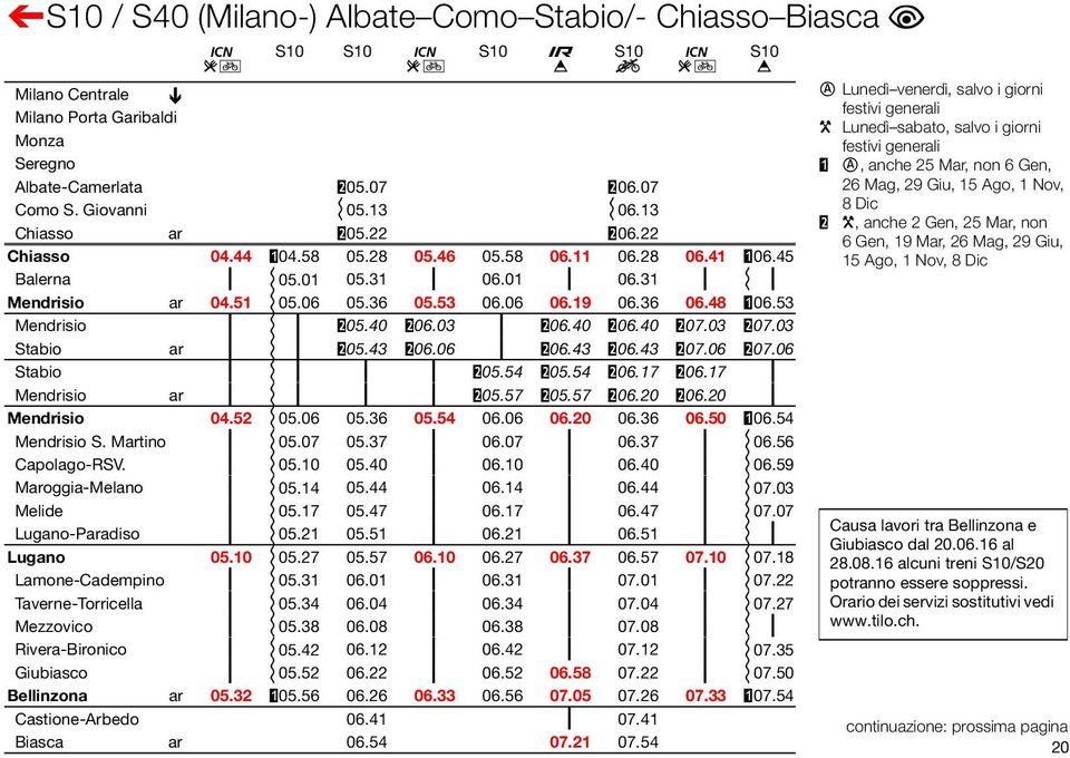 53 06.06 06.19 06.36 06.48 "06.53 Mendrisio ƒ i ƒ #05.40 #06.03 ƒ #06.40 #06.40 #07.03 #07.03 Stabio ar ƒ i ƒ #05.43 #06.06 ƒ #06.43 #06.43 #07.06 #07.06 Stabio ƒ i ƒ ƒ ƒ #05.54 #05.54 #06.17 #06.