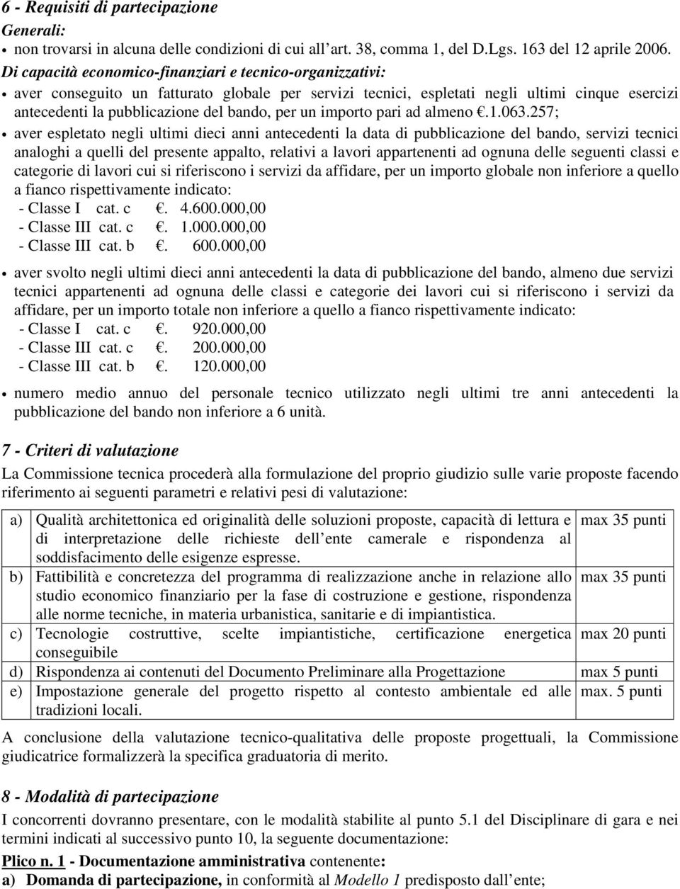 un importo pari ad almeno.1.063.