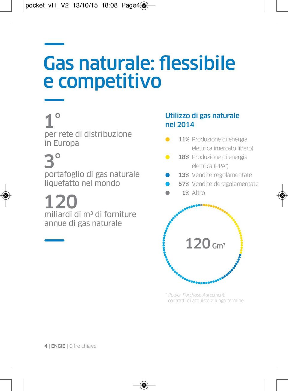 11% Produzione di energia elettrica (mercato libero) 18% Produzione di energia elettrica (PPA*) 13% Vendite regolamentate 57%