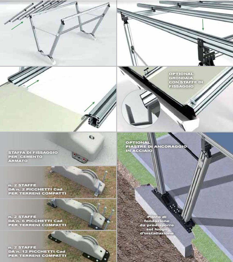 2 PICCHETTI Cad PER TERRENI COMPATTI n. 2 STAFFE DA n.