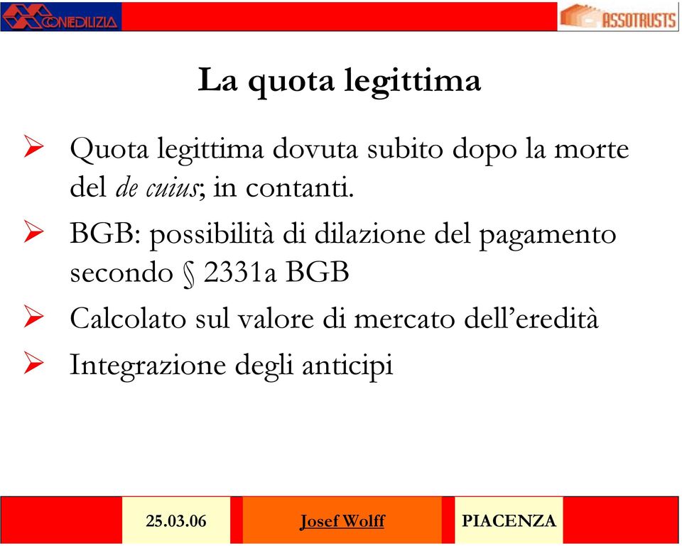 BGB: possibilità di dilazione del pagamento secondo