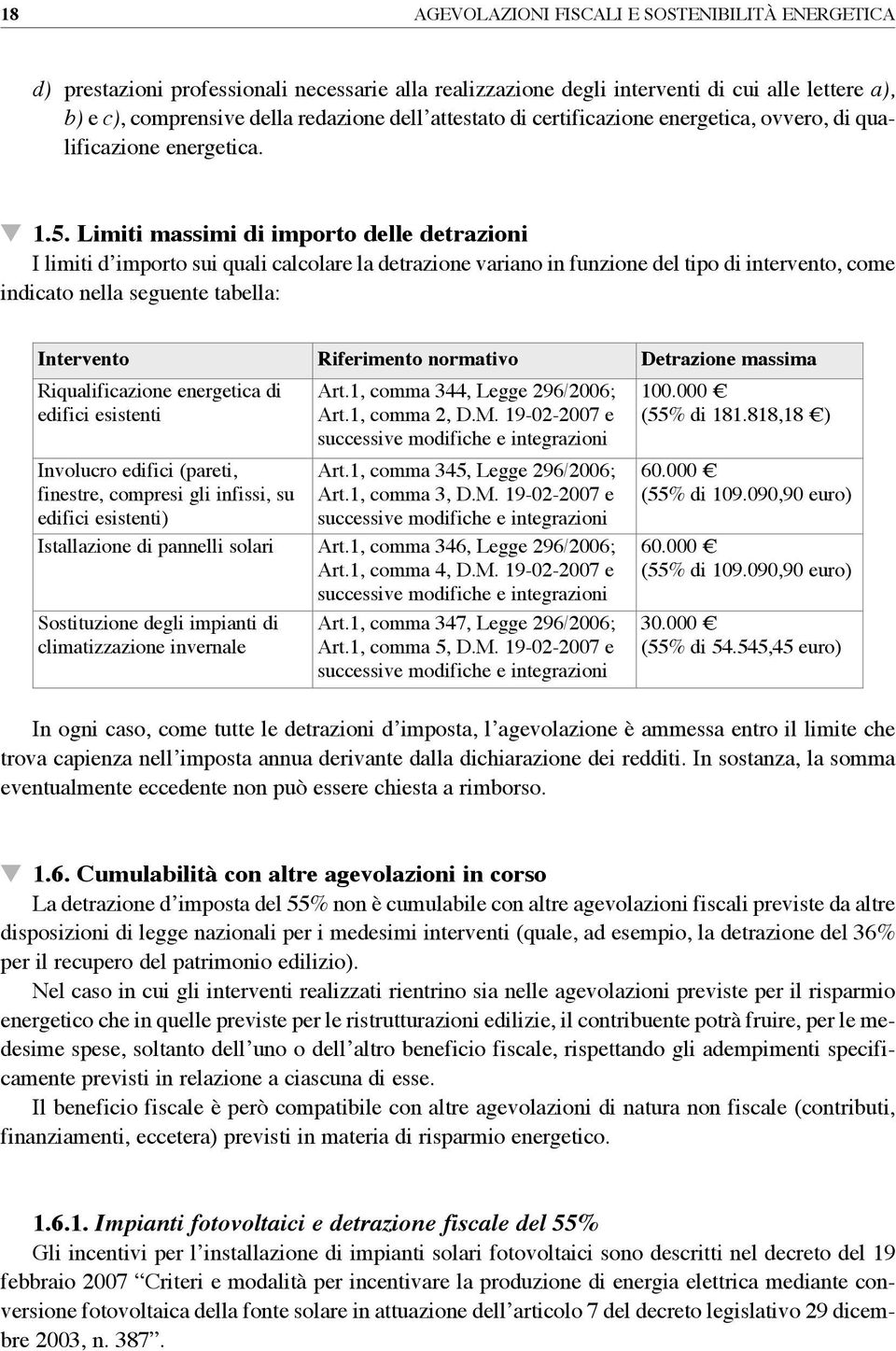 limiti mssimi di importo delle detrzioni I limiti d importo sui quli clcolre l detrzione vrino in funzione del tipo di intervento, come indicto nell seguente tbell: intervento riferimento normtivo