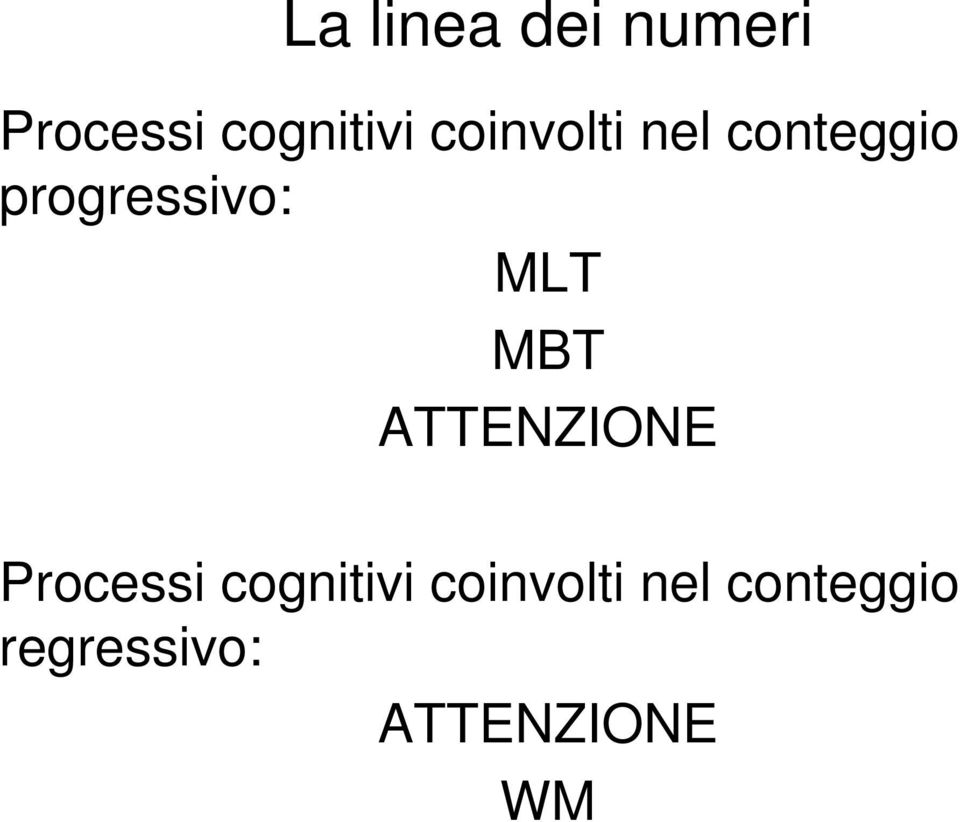 MBT ATTENZIONE Processi cognitivi