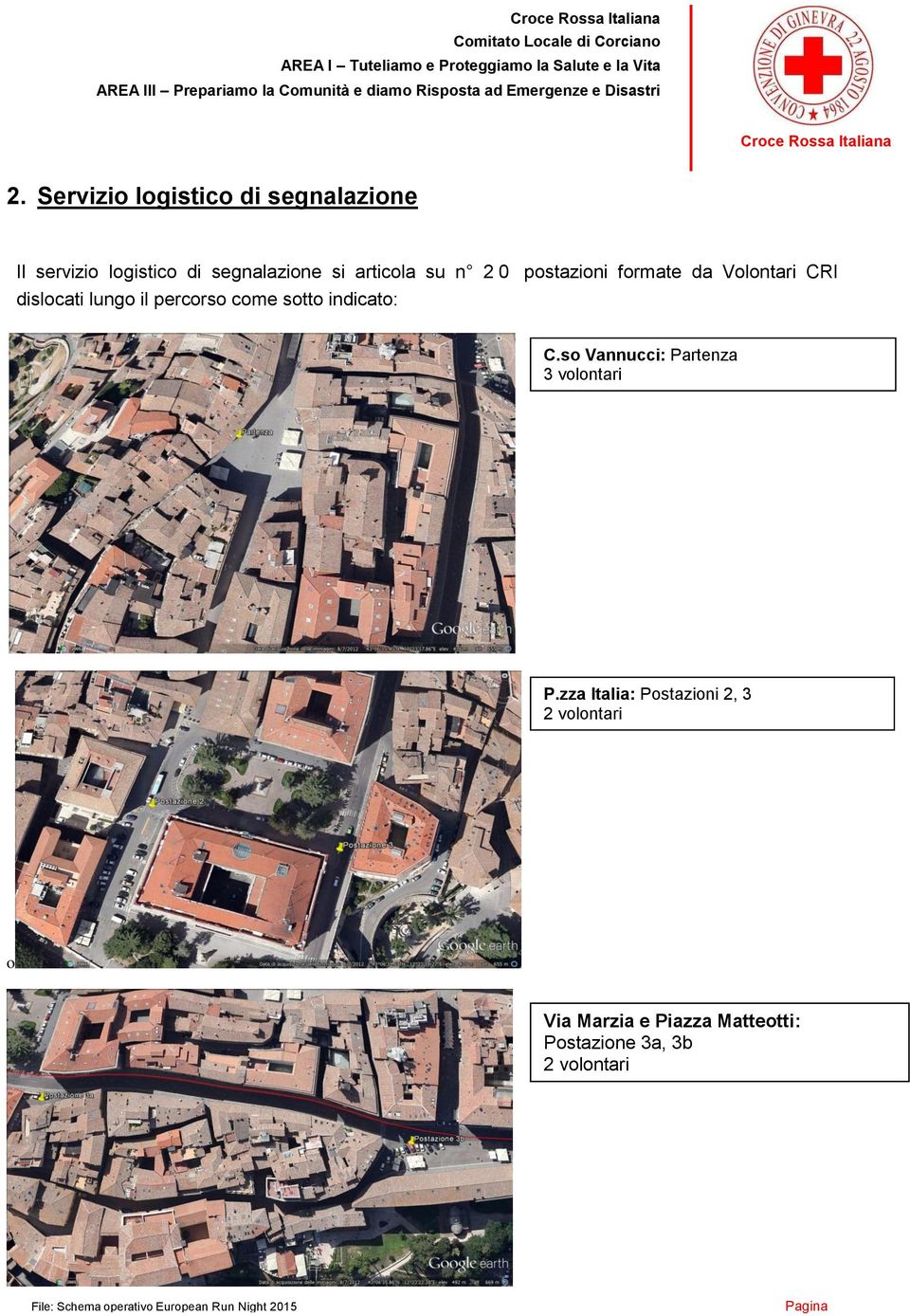 dislocati lungo il percorso come sotto indicato: C.